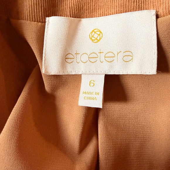 Etcetera Tan Black Quilted Faux Leather Trim Women's Jacket Size 6 - Picture 4 of 11